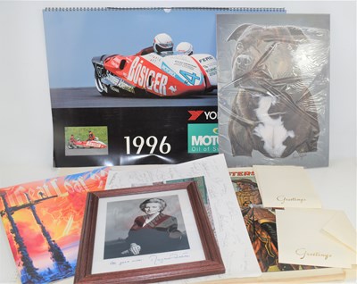 Lot 461 - Two vintage motorsport calendars, Meat Loaf...