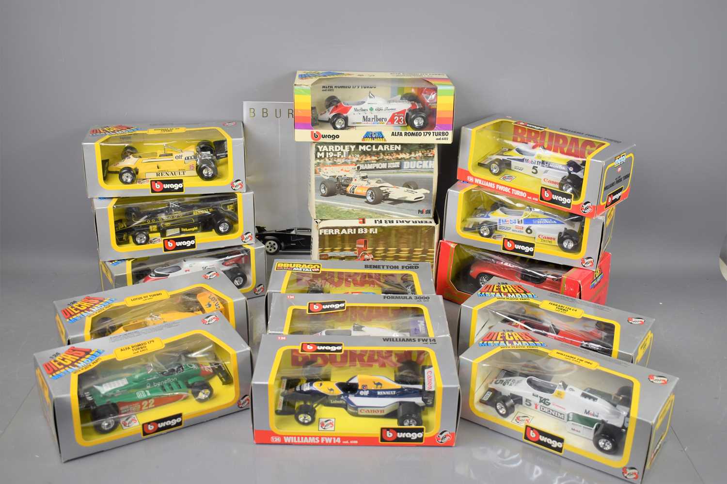 Lot 206 - A group of Burago diecast Formula One cars,...