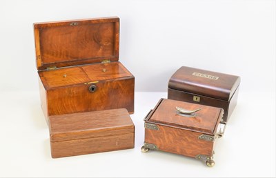 Lot 250 - A 19th century tea caddy of rectangular form...