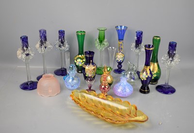 Lot 350 - A group of decorative glass ware to include...