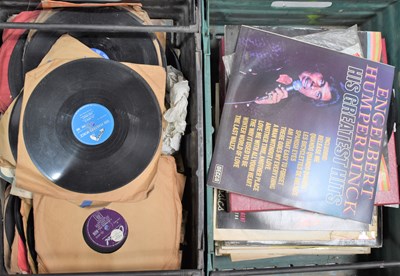 Lot 605 - A group of 78rpm and vinyl records to include...