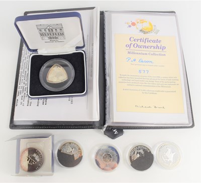 Lot 135 - A group of silver proof coins to include Samoa...