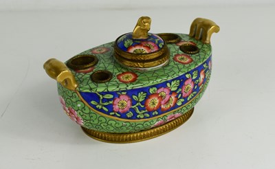 Lot 380 - A continental porcelain and gilt ormolu...