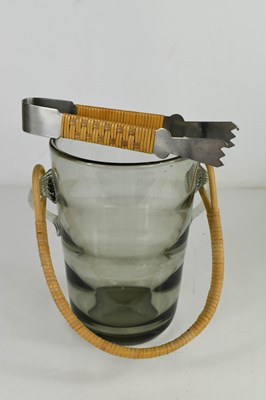 Lot 24 - A Holmgaard smoky glass mid century ice bucket,...