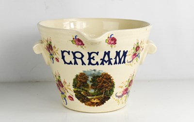 Lot 17 - An antique Ironstone Cream pail, with twin...