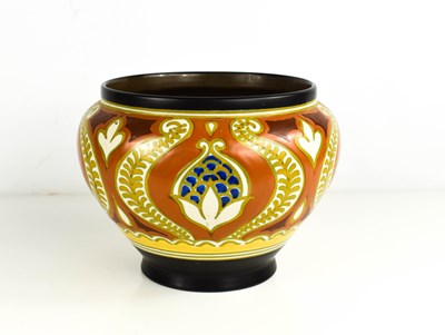 Lot 137 - A Gouda Holland pottery bowl, with ochre and...