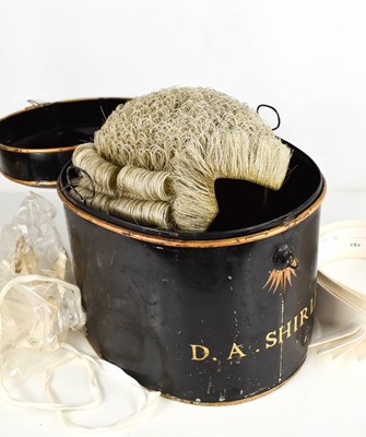 Lot 142 - An antique barristers wig and original display...
