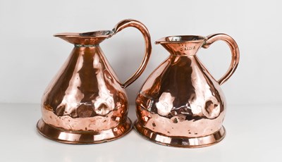 Lot 525 - A pair of 19th century copper Gallon measures.