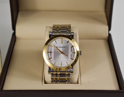 Lot 32 - A Burberry wristwatch, with stainless steel...
