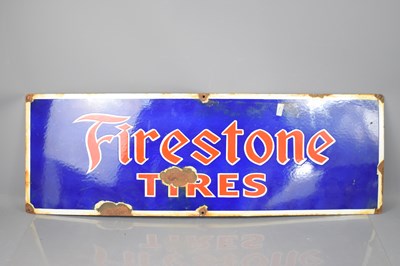 Lot 318 - A steel and enamel Firestone Tires sign, 91cm...