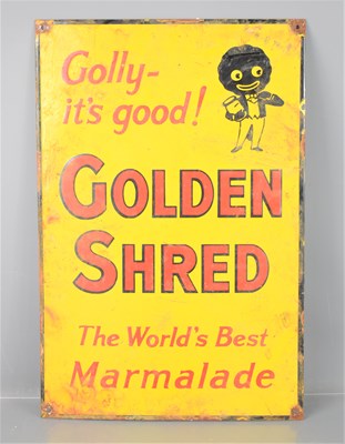 Lot 79 - A steel and enamel Golden Shred marmalade sign,...