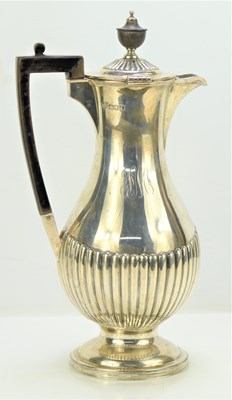 Lot 428 - An Edward VII silver coffee pot, baluster form...