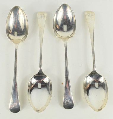 Lot 425 - A set of four silver tablespoons, hallmarked...