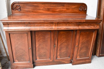 Lot 626 - A Victorian mahogany breakfront sideboard with...