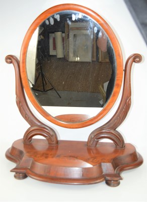 Lot 627 - A Victorian mahogany oval back toilet mirror.