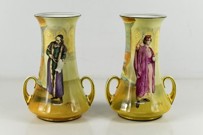 Lot 392 - A pair of Royal Doulton Shakespeare vases,...