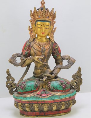 Lot 304 - A early 20th century Buddhist brass Shiva with...