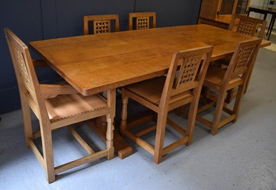 Lot 71 - A Robert 'Mouseman' Thompson oak dining table...