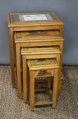 Lot 637 - A set of four hardwood nest of tables by Kwong...