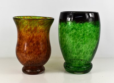 Lot 33 - Two Art Glass vases both of mottled design,...