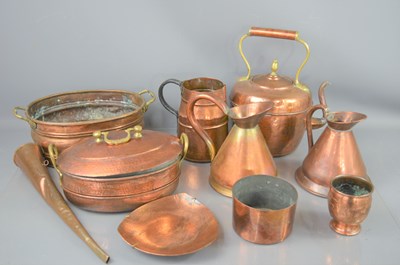 Lot 513 - A group of antique copper ware to include...