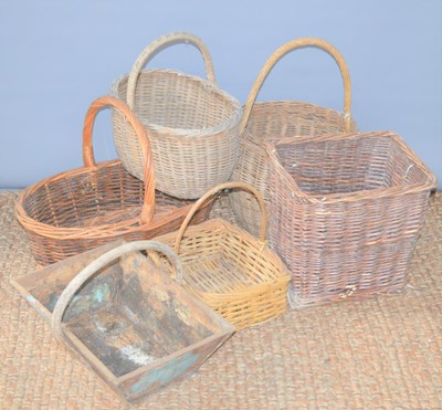 Lot 212 - A group of wicker baskets and trugs.