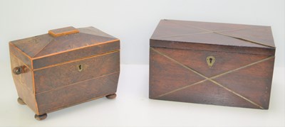 Lot 436 - A mahogany wooden box with inlaid brass cross...