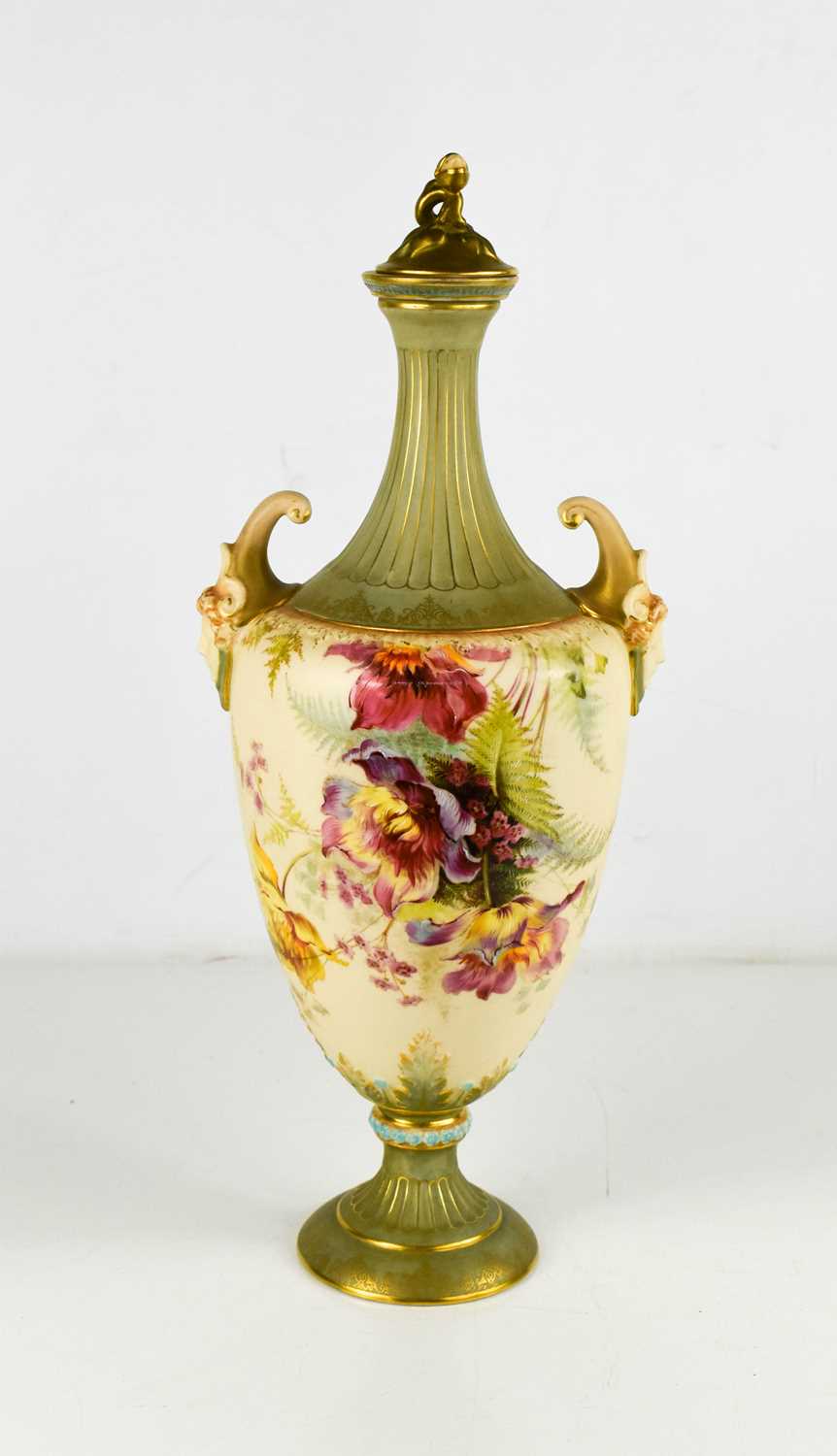 Lot 61 - A Royal Worcester vase, with blush ground to...