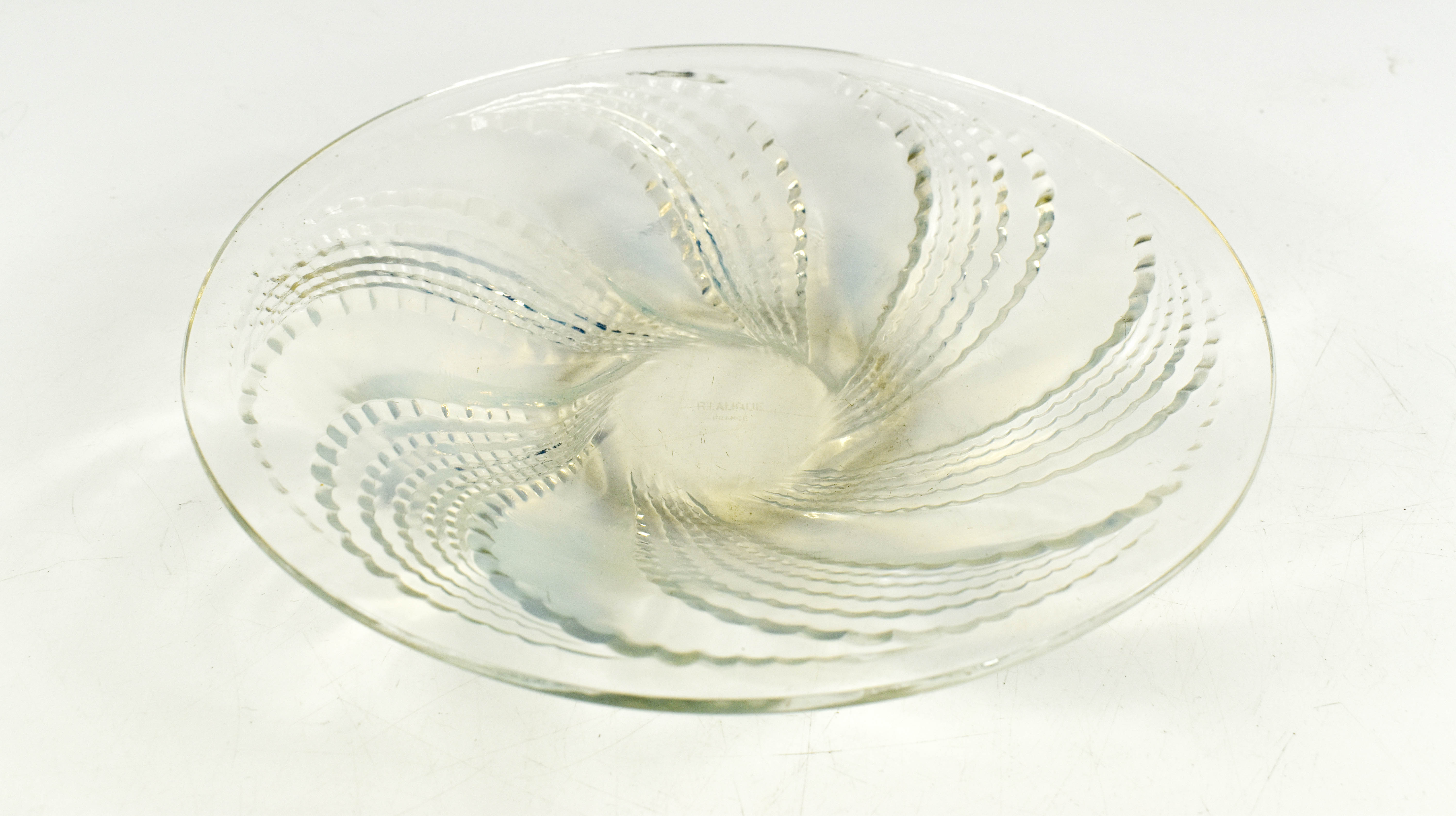 Lot 6 A Rene Lalique opalescent glass dished plate