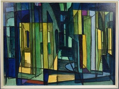 Lot 54 - A late 1950's Cubist abstract painting,...