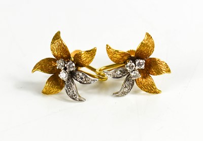 Lot 170 - A pair of 18ct gold, white gold and  diamond...