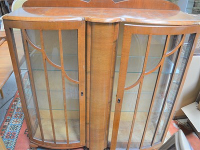 Lot 72 - A retro mahogany veneered display cabinet with...