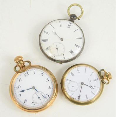 Lot 85 - A group of three pocket watches comprising a...