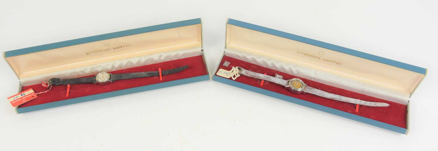 Lot 91 - Two vintage ladies Eterna-Matic wrist watches,...