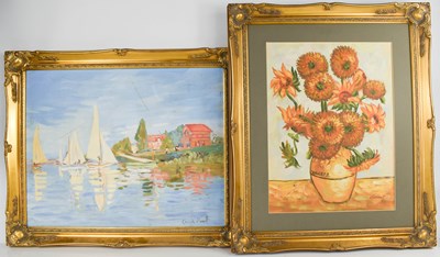 Lot 87 - Two oil on board copies of Vincent Van Gogh...