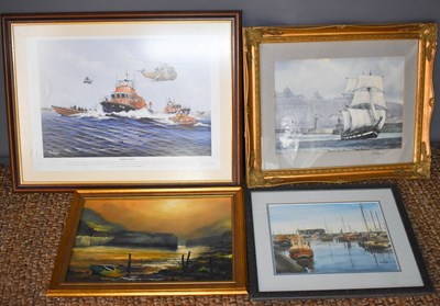 Lot 91 - Four pictures to include J Whitehand oil on...