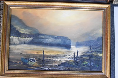 Lot 91 - Four pictures to include J Whitehand oil on...