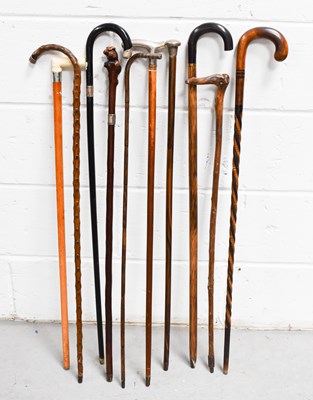 Lot 13 - A collection of antique & vintage walking...