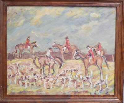 Lot 95 - A 20th century unsigned oil on board,...