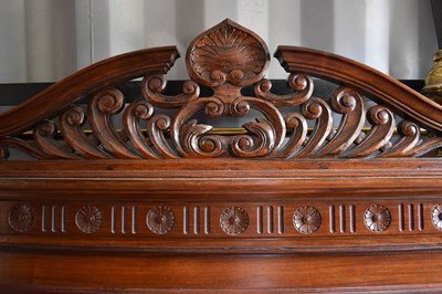 Lot 263 - An Edwardian mahogany French bed head and end...