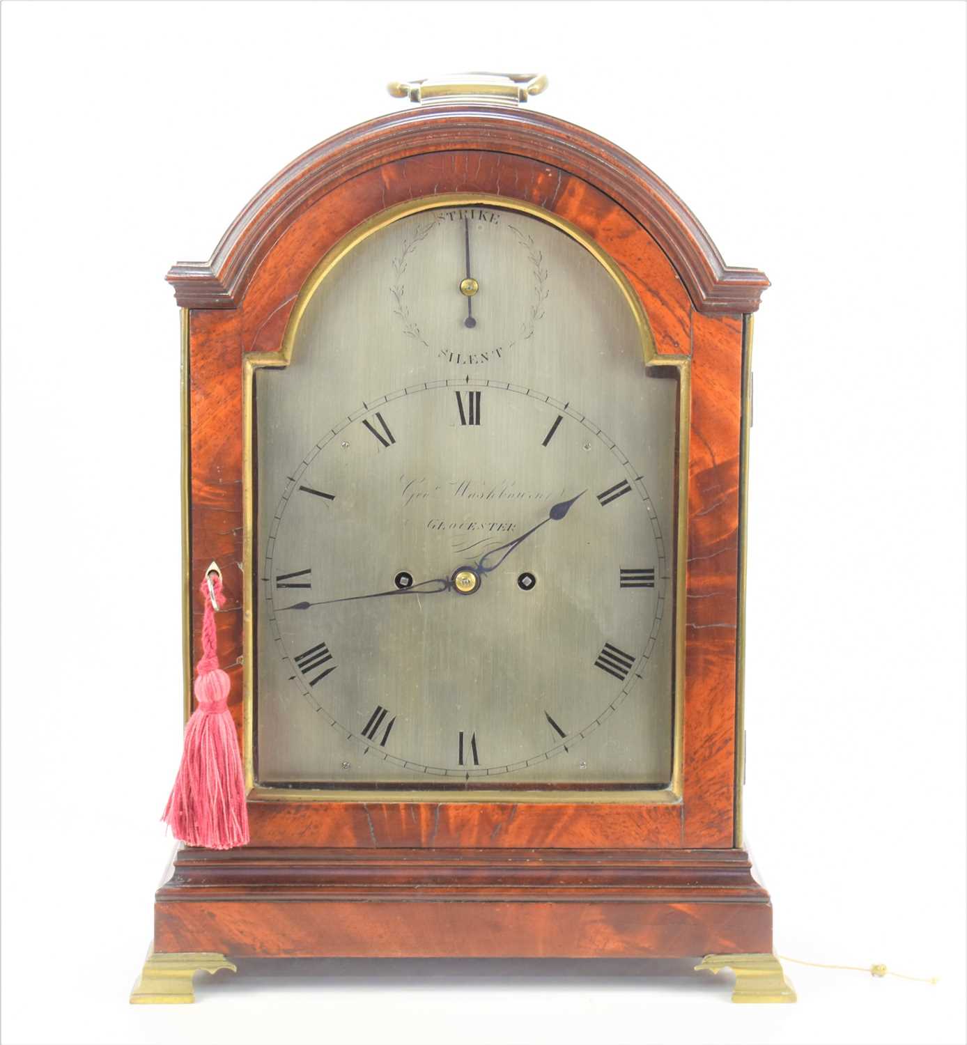Lot 7 - A George III mahogany cased bracket clock with...