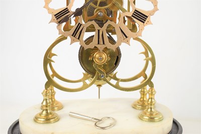 Lot 36 - A Mid 19th Century brass skeleton clock, with...