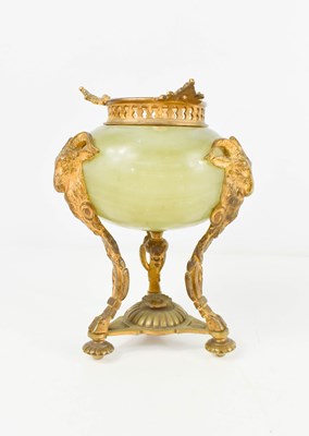 Lot 159 - A 19th century French ormolu and onyx urn...