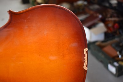 Lot 401 - An antique German violin, two piece back with...