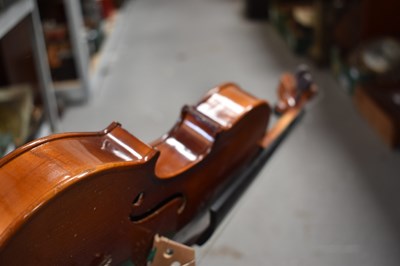 Lot 401 - An antique German violin, two piece back with...