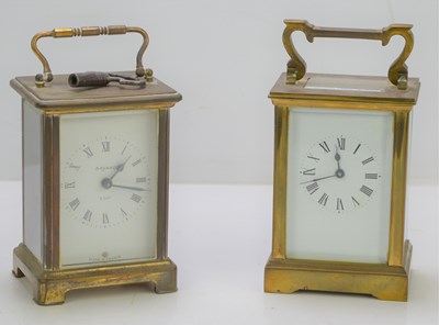 Lot 122 - Two brass cased carriage clock to include a...