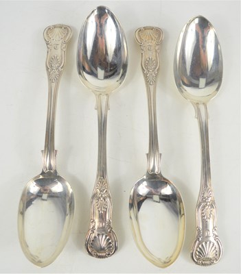 Lot 317 - Four silver tablespoons in the Kings Pattern,...