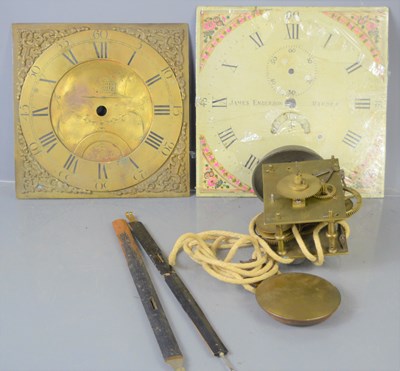 Lot 123 - An 18th century brass grandfather clock face,...