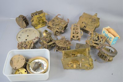 Lot 124 - A group of clock mechanisms to include a W.F...