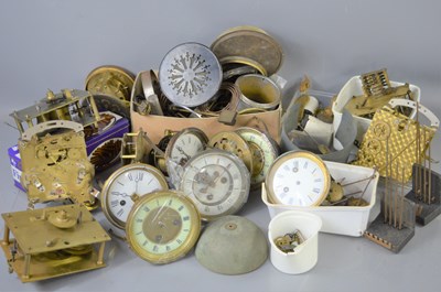 Lot 120 - A quantity of clock movements, dials and...